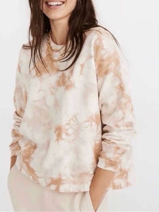Madewell Tops - Madewell Tie-Dye Crewneck Sweatshirt in Cream and Brown ptp 19 length 22